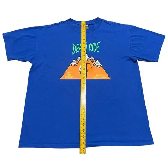 Vintage 90sโ The Death Ride 1997 Skull Mountain Tee - Single Stitch T-Shirt - L - Picture 8 of 9